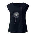 thumbnail image 4 of Pompotops Blouse Décontractée Sans Manches à Boutons Col Rond Ample pour Femmes, 4 of 4