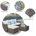 thumbnail image 3 of SUNTONE Patio Furniture Set - 5 Piece Outdoor Conversation Set,All Weather Patio Sectional Sofa Set, Brown / Beige, 3 of 5