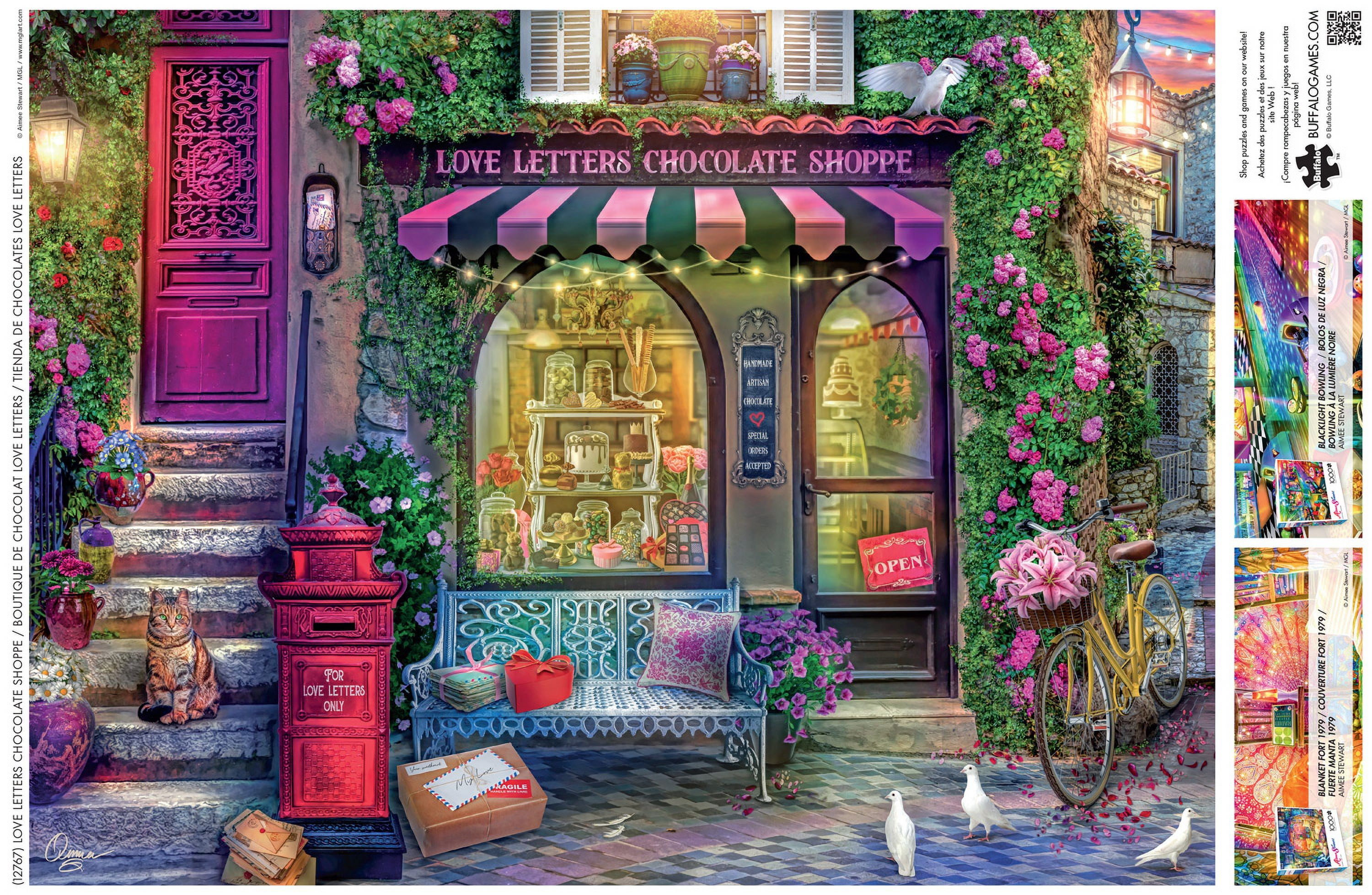 Buffalo Games Love Letters Cholocate Shoppe 1000-Piece 26.75 x 19.75-Inch Interlocking Jigsaw Puzzle for Adults Ages 14+