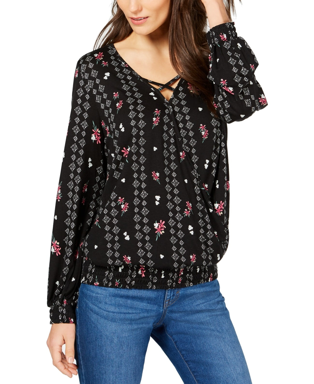 v neck smock