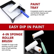 Arcticwind 12 Piece Paint Roller Kit, 9 Inch Ergonomic Handle Paint Roller Set with Tray, Roller Brush Holder, Mixing Rod & Scraper, Mini Small Paint Roller Supplies for Furniture Painting