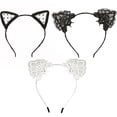 thumbnail image 1 of Cat Ears Headband Lace 3PCS Fashion Hair Hoop Hair Accessory Cosplay Decoration, 1 of 10