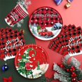thumbnail image 2 of Juego de vajilla desechable para fiesta temática de Feliz Navidad, platos de papel, servilletas, vasos, mantel, decoración navideña para el hogar, Año Nuevo, 2023, 2 of 4