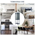 thumbnail image 5 of Tall Storage Cabinet, Glass Door Cabinet With Arched Doors, Adjustable Shelves And Feet, Bottom Shelf, Metal Handles Freestanding Credenza For Living Room, Kitchen, 5 of 9