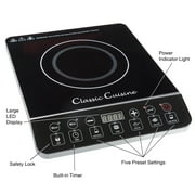 Multi-Function 1800W Portable Induction Cooker Cooktop Burner Black by Classic Cuisine