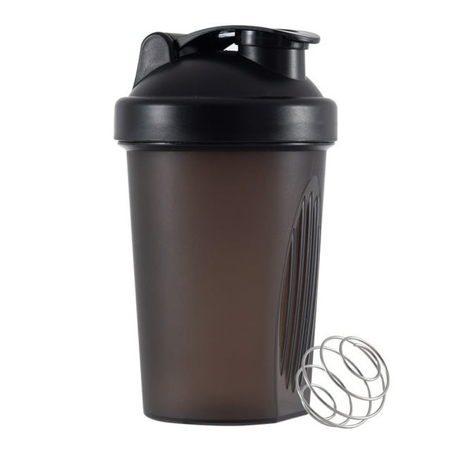 Matsuzay Botella hermética de la coctelera de la bebida de los PP para los batidos de proteínas On Go tapa hermética tamaño portátil Cocina y Comedor Negro