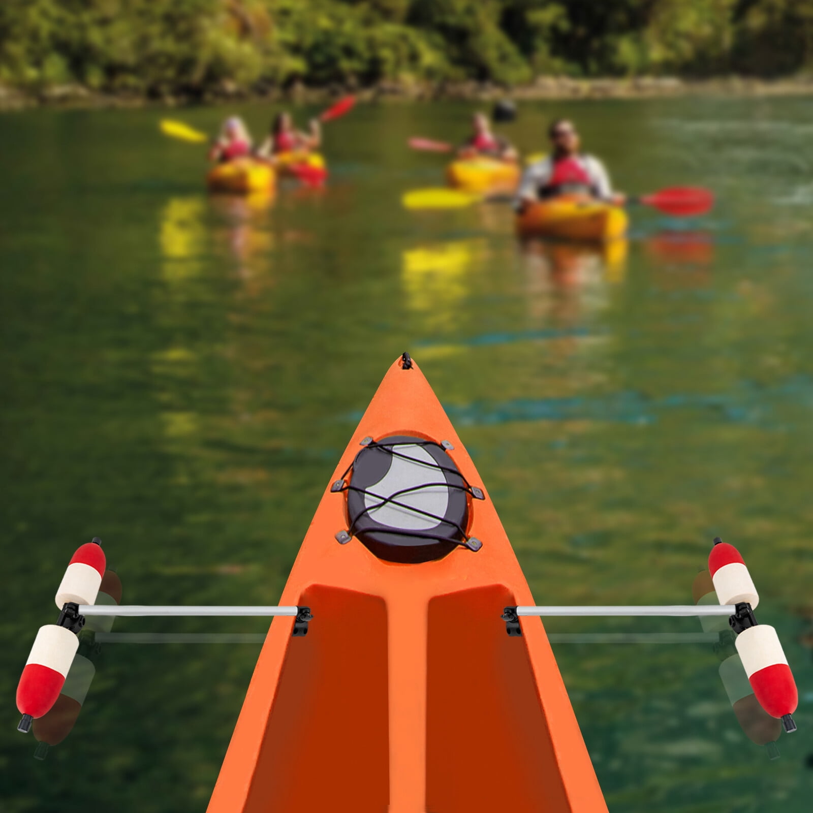 Miumaeov 1 Pair Kayak Canoe PVC Stabilizer System Outrigger Arms Fishing Sidekick Kit