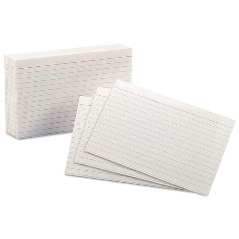 Oxford Index Cards 500 Pack 4x6 Index Cards Ruled on Front Blank on Back White 5 Packs of 100 Shrink Wrapped Cards (40178)