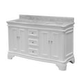 thumbnail image 6 of Katherine 60" Double Bathroom Vanity with White Cabinet and Carrara Marble Top, 6 of 6