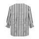 thumbnail image 4 of Camisas de Cuello de Tripulación de Manga Larga para Hombres 3/4 Cuarto de Manga con Cuello en V Botón Arriba Cardigan Top para la Moda Casual de Verano, 4 of 5
