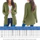 thumbnail image 2 of Cárdigan Suéter básico de ganchillo para mujer, traje diario de manga larga de color sólido (verde M) Kuymtek Verde T M para Mujer, 2 of 6