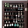 thumbnail image 3 of Jewelry Storage Organizer, Hanging Jewelry Armoire Organizer w/Mirror&LED Lights,Lockable Cosmetic Storage&Organizer w/Brush Holder,Wall-Mounted Jewelry Storage Mirror,14.2x3.86x43.4in,Espresso,A814, 3 of 9