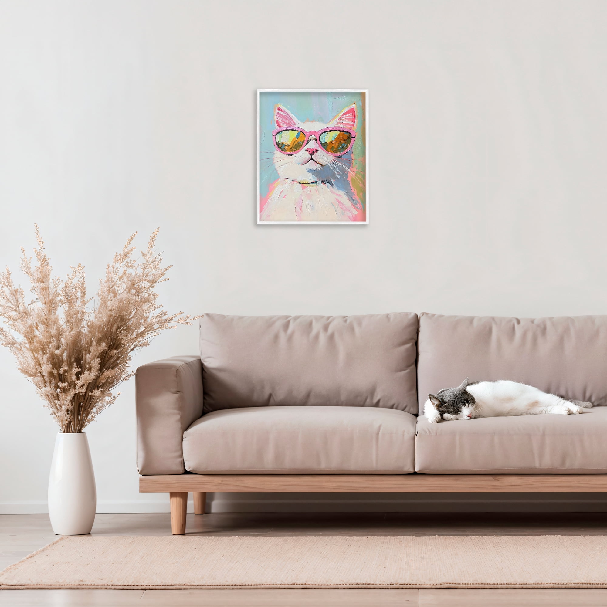 Stupell Industries Cool Cat in Sunglasses White Framed Giclee Art, design by The Prints Vibe