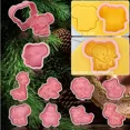 thumbnail image 4 of Cortador de galletas con forma de Animal del zoológico, sello de plástico 3D, molde para galletas Pressable de dibujos animados, herramientas de pastelería para hornear, utensilios para hornear, 4 of 5