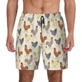 thumbnail image 2 of Picia Funny Chicken pattern Mens Swim Trunks with Compression Liner Stretch Beach Shorts Quick Dry with Zipper Pockets No-Chafing Board Shorts-Small, 2 of 9