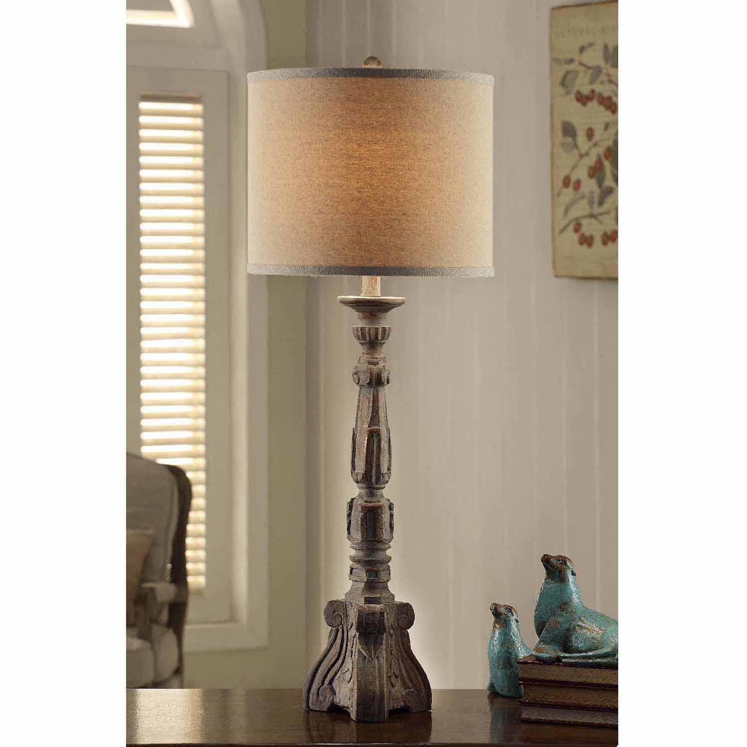 Parisian 37-Inch Table Lamp, Grey Wood - Walmart.com