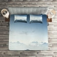 thumbnail image 2 of Ambesonne Nature Quilted Coverlet 3 Pcs, Foggy Morning Mountain, Queen Size, Pale Blue, 2 of 2