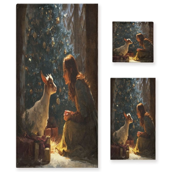 Three-Piece Towel Set Face Towel Towel Set Hand Towel Bath Towel Cotton Bath Towels Bath Towel Sets Hand Bath Towels Christmas Sheep