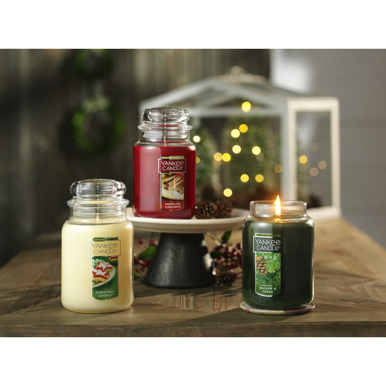 Yankee Candle Festive Fragrance Collection Jar Candle, Balsam & Cedar, 22 oz