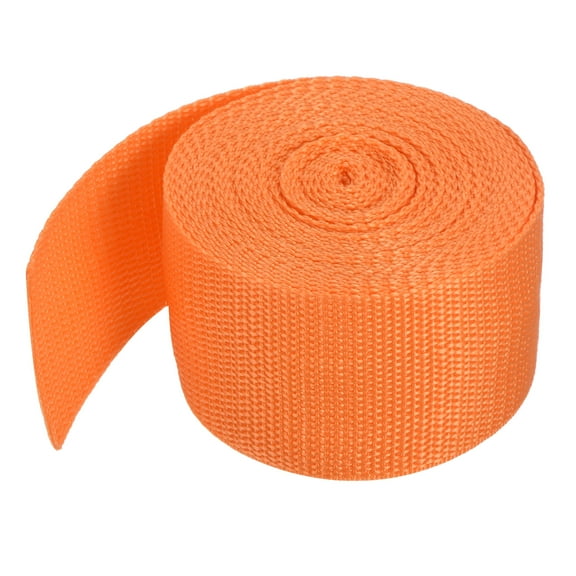 Lightweight Polypropylene Webbing Strap 2" 5 Yard Backpack Strapping Band Light Orange for Outdoor Luggage Cargo