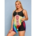 thumbnail image 3 of Talla grande salpicadura corbata tinte corbata floral boyshorts Tankini traje de baño Rosegal Vestidos casuales de talla grande, 3 of 5