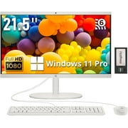HP 21.5" FHD All-in-One Desktop, Intel Celeron J4025, 4GB RAM, 288GB Storage (128GB SSD + 160GB Docking Station Set), WiFi 6, Windows 11 Pro, Wired Keyboard,Wired Mouse, Cashmere White