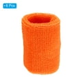 thumbnail image 3 of Uxcell 8x10cm Sport Wrist Bands Cotton Absorbent Athletic Sweatband, Orange, 6 Pack, 3 of 6