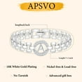 thumbnail image 3 of APSVO 18K White Gold Plated Initial Charm Bracelets for Women Cubic Zirconia Watch Bangle Silver Letter X Chain Bracelet Birthday Valentines Jewelry Gifts Her Lady Girlfriend Wife Adults Teen Ideas, 3 of 6