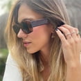 thumbnail image 4 of Black Women's Sunglasses Big Frame Sunglasses Female Vintage Rectangular Shades Glasses Retro, 4 of 8