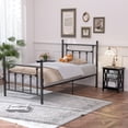 thumbnail image 2 of 3 Piece Twin Size Bedroom Sets with Black Metal Bed Frame and 2 Black Nightstands, 2 of 10