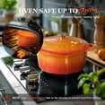 thumbnail image 6 of Overmont Refined 5.5QT Enameled Cast Iron Dutch Oven with Lid & Wide Handles, Oven Safe to 500°F, Heavy-Duty Braising Pot with Cookbook & Cotton Potholders for Stews, Roasting & Bread Baking, 6 of 9