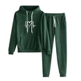 thumbnail image 2 of DPTALR Women's Casual Printed Hooded Drawstring Loose Long Sleeve Sweatshirt Tops And Long Pants Set Suits, 2 of 4