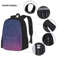 thumbnail image 3 of Easygdp Violet Glitter Mochila para Niños y Niñas con Set de Caja de Almuerzo y Estuche para Lápices 3 en 1, Mochila Escolar Estampada para Adolescentes, 3 of 7