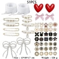 thumbnail image 3 of Tumao 51PCS Shoe Charms for Sneakers, Junk Socks Charms Kit with Pearl Bows, Lace shoelaces and Pins, DIY Accessories for Decorating and Personalizing Socks Shoes Hats, 3 of 7