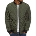 thumbnail image 1 of Pretifeel Mens Bomber Jackets Diamond Quilted Fall Winter Rib Varsity Lightweight Coat, 1 of 4