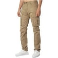 thumbnail image 3 of qolati Mens Cargo Pants Outdoor Casual Cotton Hiking Joggers Sweatpants Classic Fit Lightweight Athletic Workout Trousers, 3 of 6