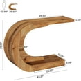 thumbnail image 2 of Tribesigns 43.3" C-Shaped Console Table, Mid-Century Modern Wood Entryway Hallway Table, 2 of 6