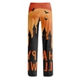 thumbnail image 5 of Halloween Pajama Pants for Women Ghost Witch Hat Elastic High Waist Spooky Pajama Pants Candy Pumpkin Drawstring Funny Sleep Pants, M, 5 of 5
