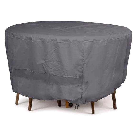 Oval Dining Table/Chair Set Cover - Water-Resistant Polyester - Mesh Ventilation - Patio Table Covers, 58W x 36D x 30H, Charcoal