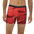 thumbnail image 2 of Xecao Floating Red Chili Peppers Print Boxer Briefs for Men's Stretch Moisture-Wicking Underwear, Mid-Rise Classics breathable fabric, 2 of 7