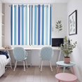thumbnail image 5 of Geometric Stripe Kitchen Curtains 63 Inch Length, Ombre Farmhouse Blue Vertical Striped Grommet Top Bedroom Living Room Curtains, Light Filtering Cafe Curtain Drapes 2 Panels Set 104''x63'', 5 of 9