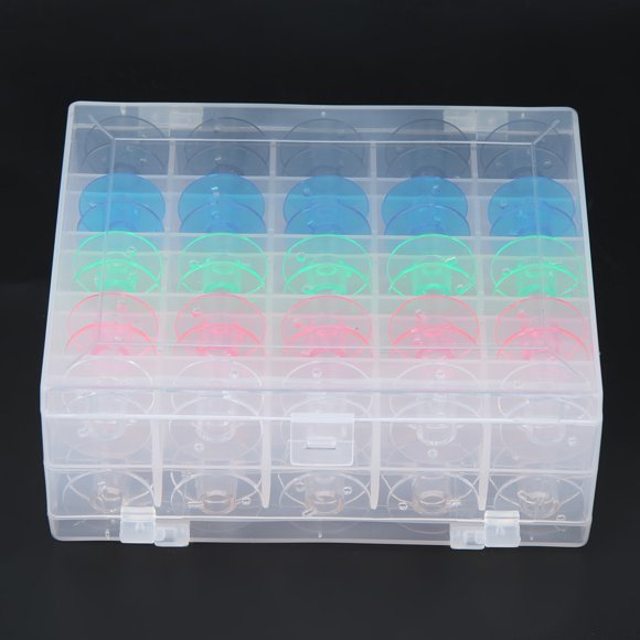 Estuche para máquina de coser BuyWeek 50 piezas bobinas plástico doble piso