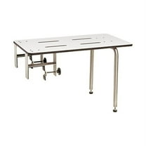 Seachrome Portable Edge Mounted Tub Seat, ADA Compliant, 26.5-Inch x 15-Inch, Solid White Phenolic Top