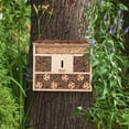 thumbnail image 6 of Wildlife Friend I Bee Hotel Insect Hotel - 29.5 x 28 x 10 cm - untreated, Solid Wood bee House for Bees, Ladybugs & lacewings - Hanging Insect House & Nesting aid, 6 of 6