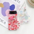 thumbnail image 3 of For Samsung Galaxy Z Flip4 5G Phone Case，Luxury Cute Plant Flowers Chain Case，Shockproof Hard PC Case, 3 of 5
