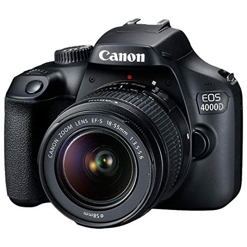 Canon EOS 4000D / Rebel T100 Appareil Photo Reflex Numérique 18-55mm Objectif Zoom f/3.5-5.6, Carte Mémoire SanDisk 32 Go, Trépied, Filtre 3 Pcs (UV, CPL, FLD), Ensemble d'Accessoires ZeeTech (Objectif 18-55mm + 75-300mm, Carte 32 Go)