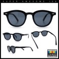 thumbnail image 2 of Micro Snug Round Hipster Horn Rim Nostalgic Retro Plastic Sunglasses All Black, 2 of 7