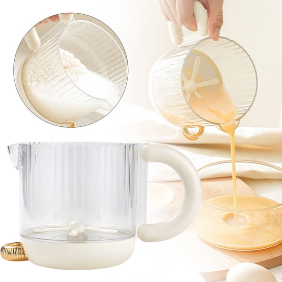 WUXIAB Semi-Automatic Egg Whisk Cup,Ergonomic Mixing Tool,Built-In Whisk Cake Batter,Lightweight Portable Kitchen Tool,Easy-To-Clean Baking Accessory,Multi-Purpose Marinade Mixer