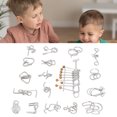 thumbnail image 1 of Interlock Puzzles Set, 18pcs Reusable Educational Metal Wire Puzzles  for Kids for Adults, 1 of 8