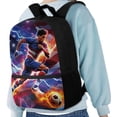thumbnail image 4 of Yuyamidu Soccer Player 17 Inch School Backpack, Spacious Laptop Compartment Daypack for Boys Teens, Travel Casual Rucksack for Soccer Fans Outdoor Daily Use, 4 of 6